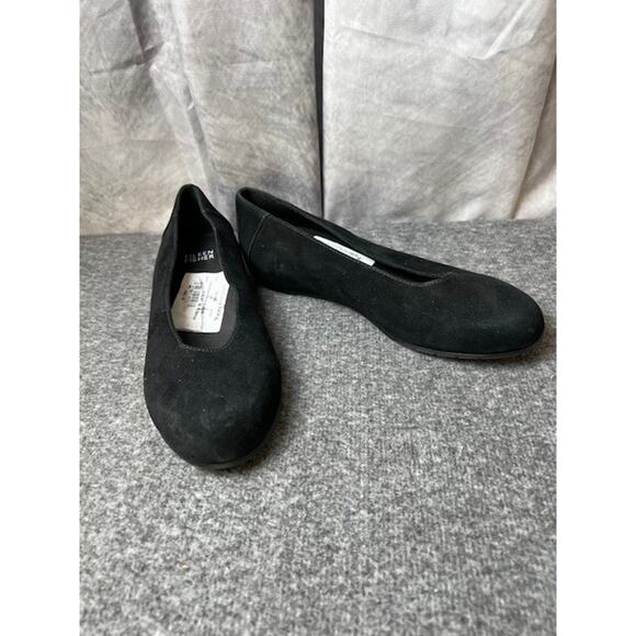 Eileen Fisher Una 2 Hidden Wedge Round Toe Ballet Flats Black Women's US 5 - Picture 4 of 8